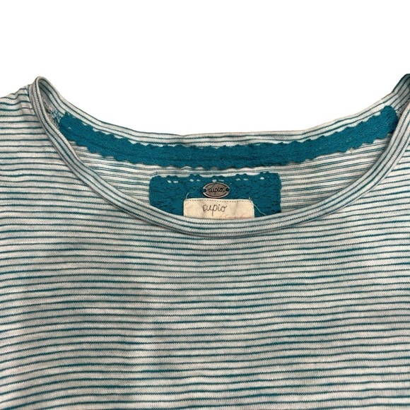 Cupio Women’s Striped Tie Front Short Sleeve T Shirt Size Medium - Picture 11 of 11